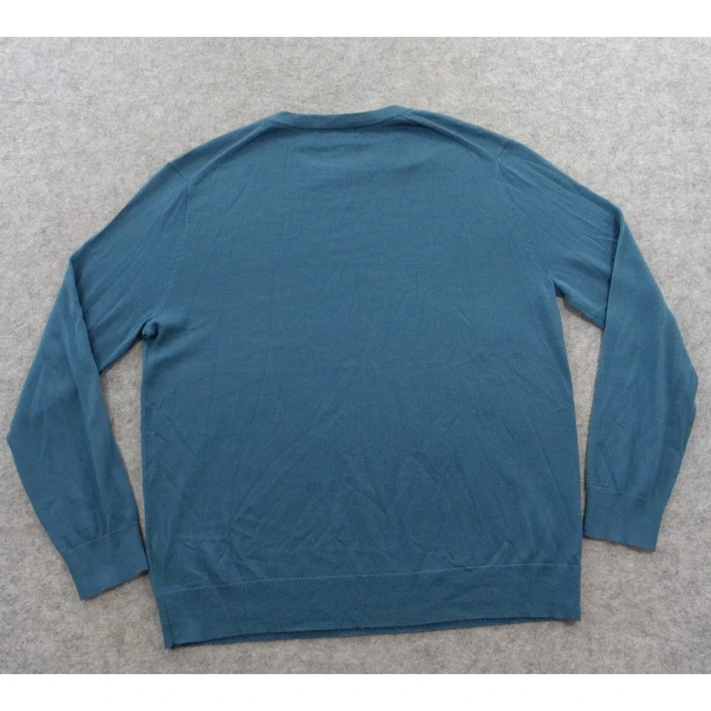 Banana Republic Sweater Mens Extra Large Green Crew Neck Merino Wool Pullover